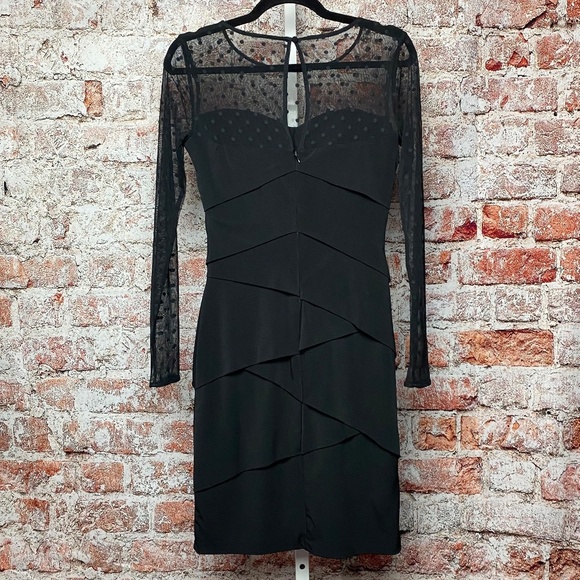 White House Black Market Instantly Slimming Black Long Sleeve Dress Size 4 - Picture 5 of 6